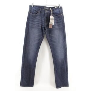 NWT IRON CO New York MENS STRAIGHT SLIM FIT BLUE JEANS SIZE 34X36 (TAG 32X34)